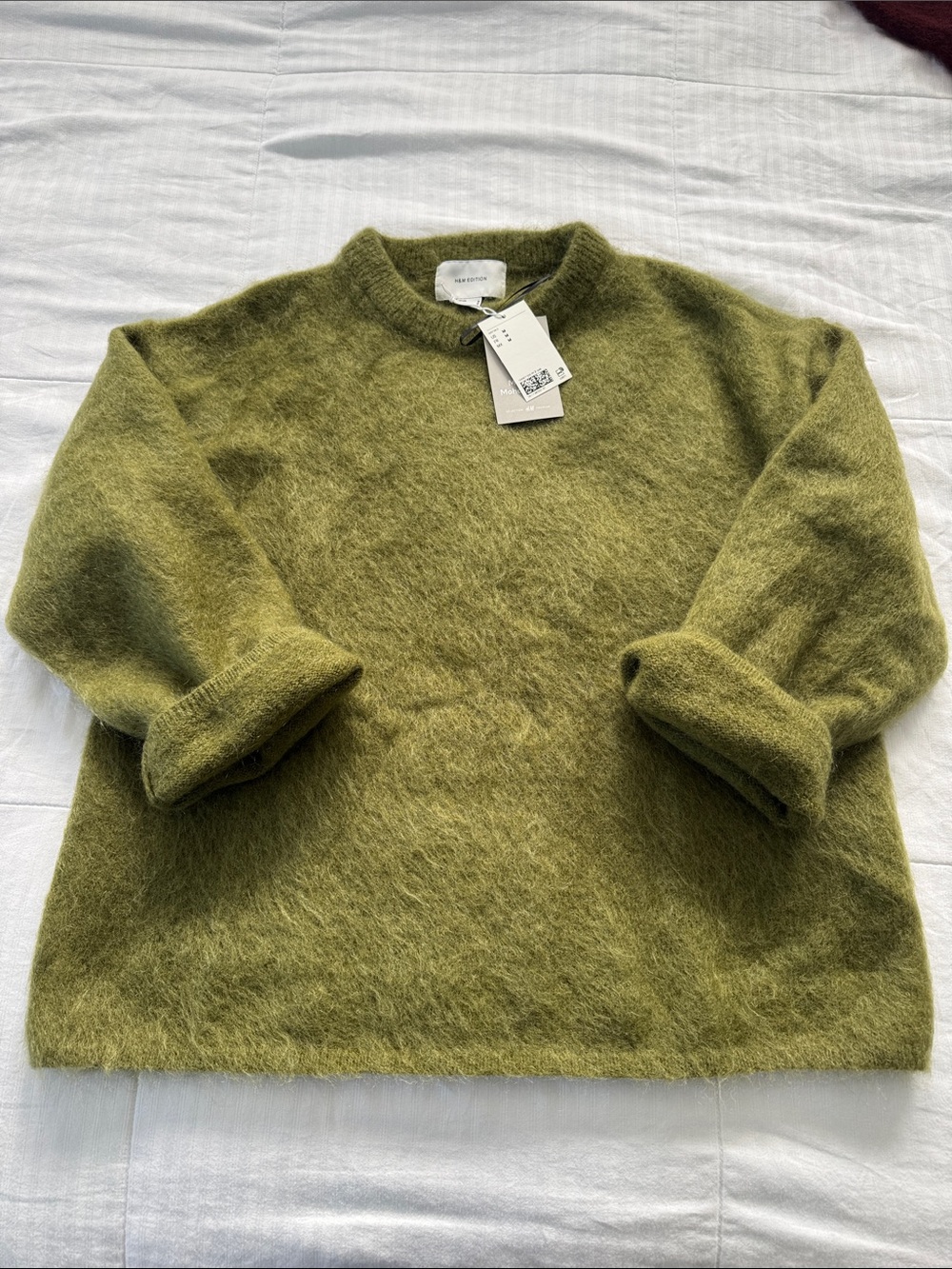 H&M edition moss green mohair sweater